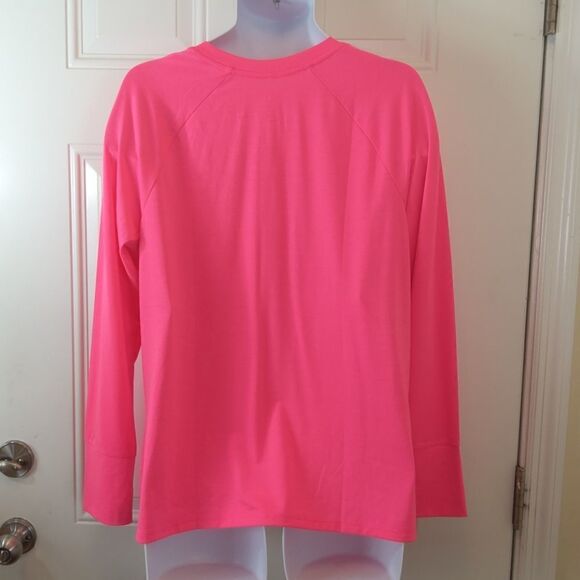LIVI Active neon pink long sleeve v-neck t-shirt - Picture 6 of 9